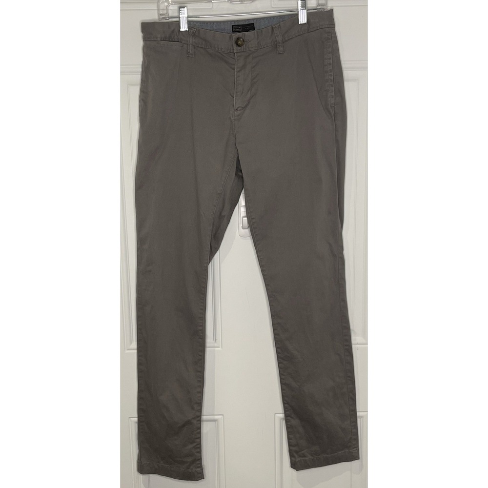 14th & Union Men's 31X32 Gray Slim Fit Chino Pants Trousers Classic Grey